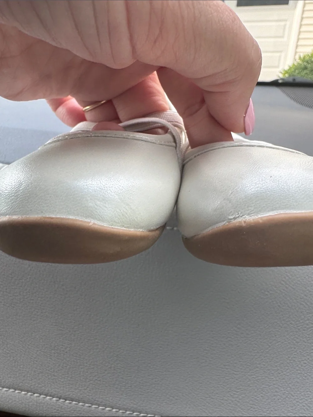 Livie & Luca Girls  White Cross-Strap Mary Jane Ballet Flats